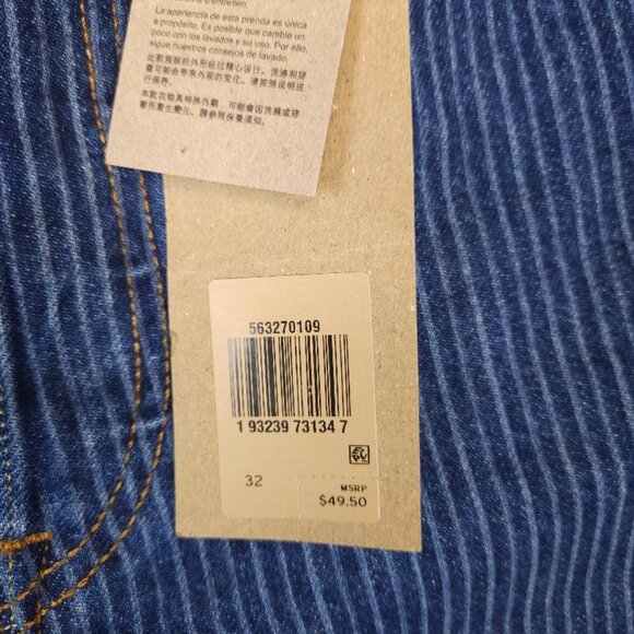 NWT Levi's 501 Striped Denim Button Fly Shorts Size 32 Waist - Picture 5 of 14